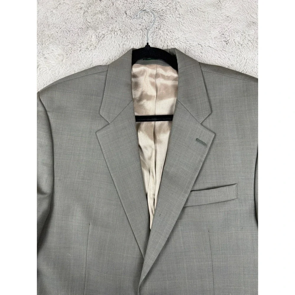 Lauren Ralph Lauren Wool Blazer Jacket Men's 42L Gray Sport Coat Made in‎ Canada